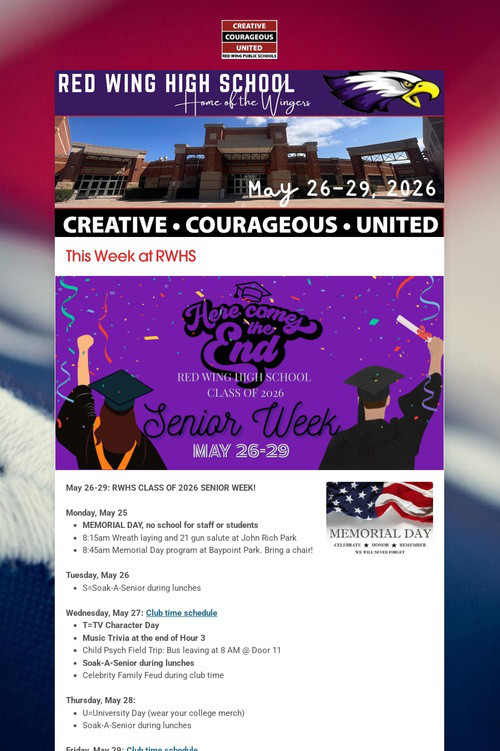 RWHS Student Newsletter