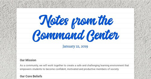 Notes from the Command Center | Smore Newsletters