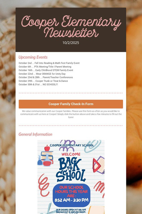 Cooper Elementary Newsletter