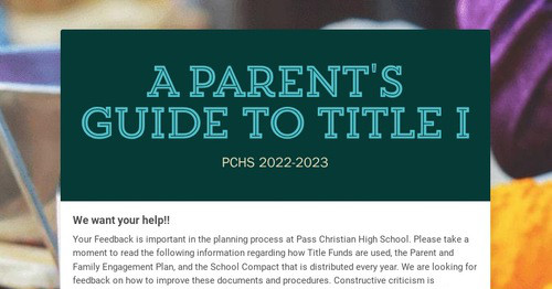 A Parent's Guide to Title I