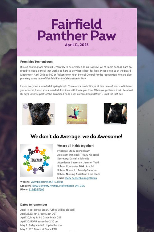 Fairfield Panther Paw