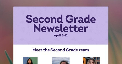 Second Grade Newsletter