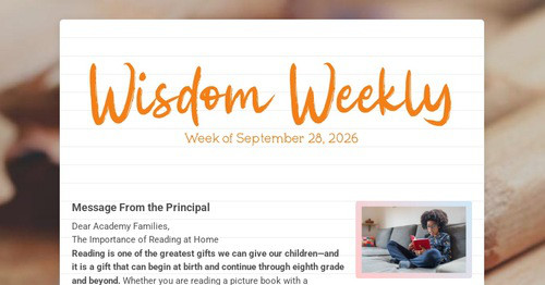 Wisdom Weekly - September 28, 2026