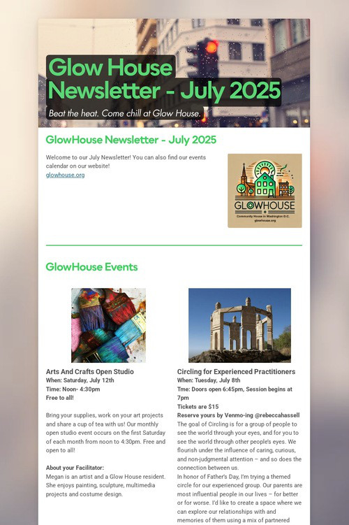 Glow House Newsletter - July 2025
