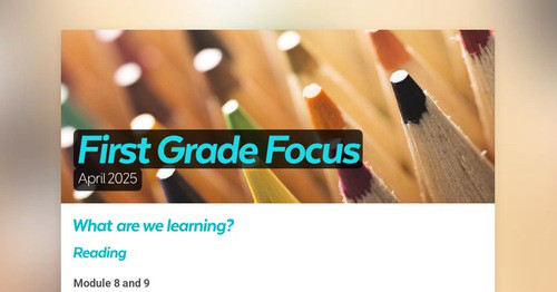 First Grade Focus