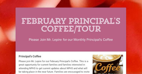 January Principal's Coffee/Tour