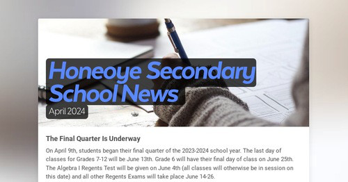 Honeoye Secondary School News
