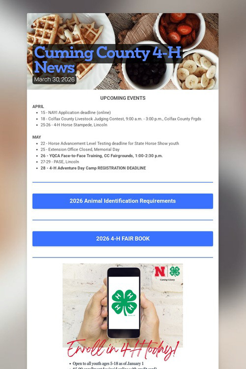 Cuming County 4-H News