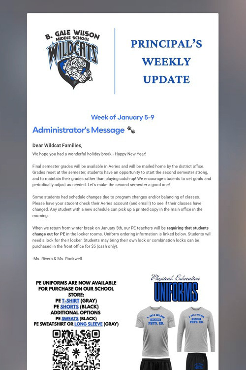 Principal's Weekly Update