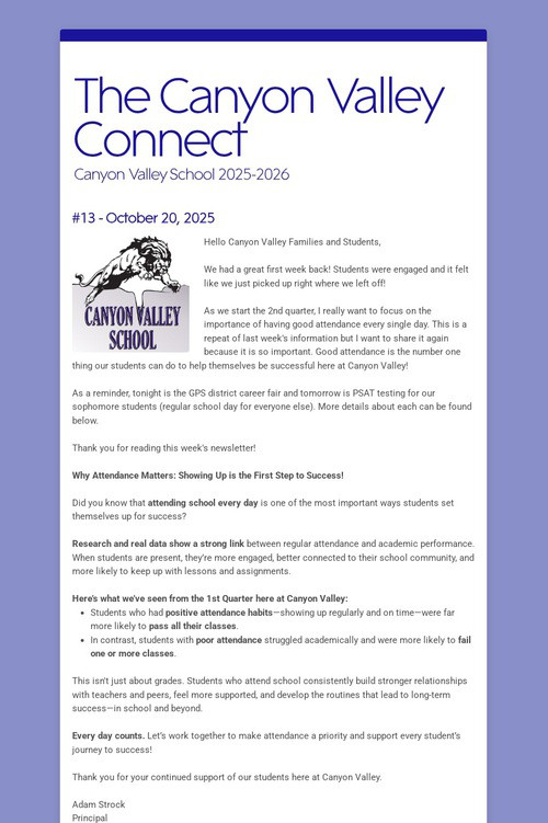 The Canyon Valley Connect