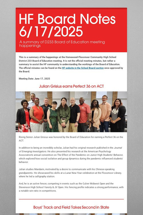 HF Board Notes 6/17/2025