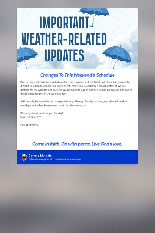 Important Updates For The Weekend