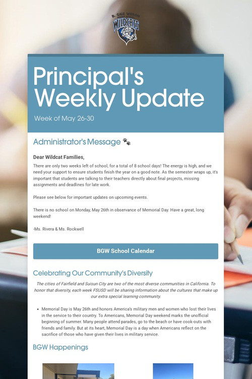 Principal's Weekly Update