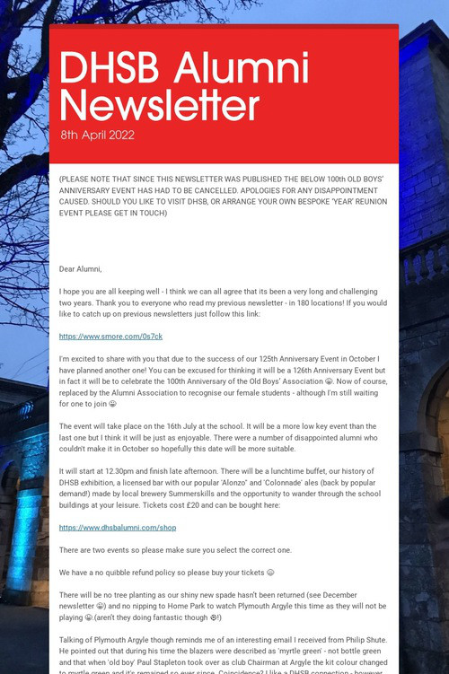 DHSB Alumni Newsletter