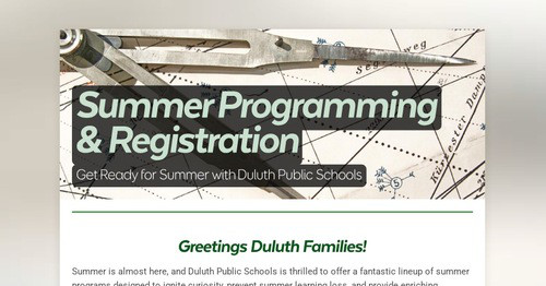Summer Programming & Registration