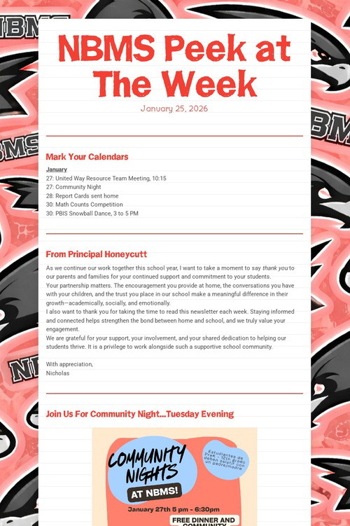 NBMS Peek at The Week