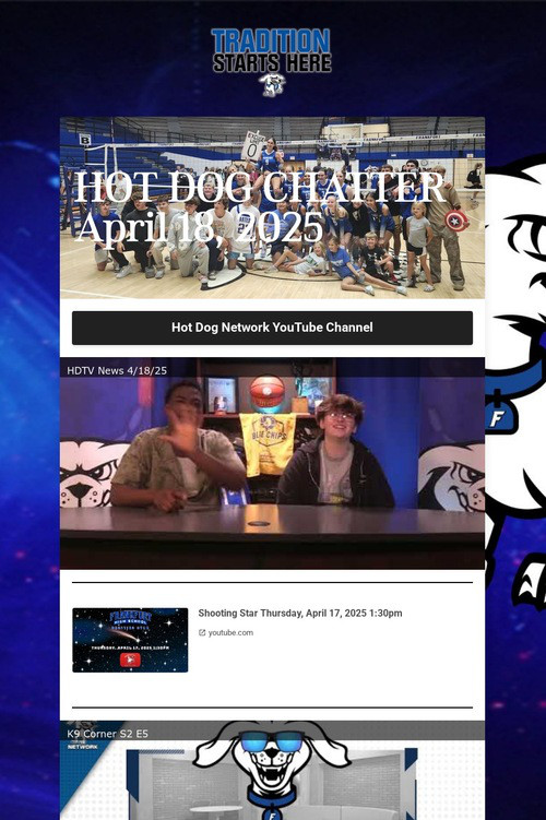 HOT DOG CHATTER April 18, 2025
