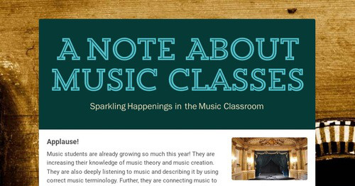 A Note About Music Classes