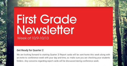 First Grade Newsletter