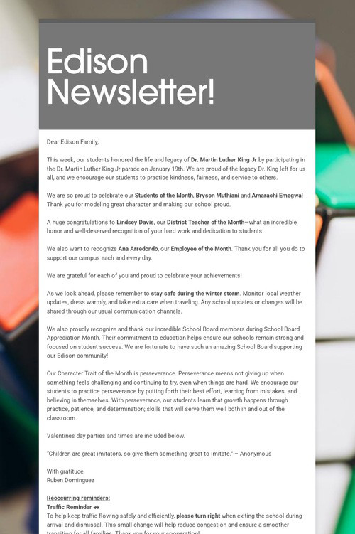 Edison Newsletter!