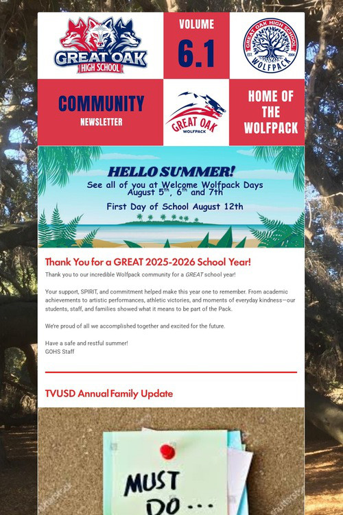 Great Oak - Newsletter Volume 6.1