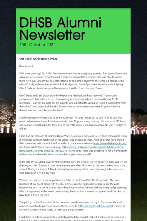 DHSB Alumni Newsletter