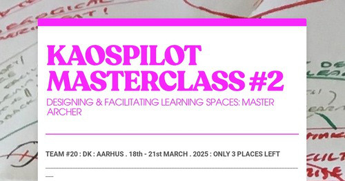 KAOSPILOT MASTERCLASS #2