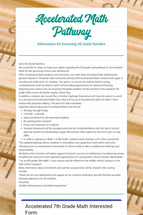Accelerated Math Pathway