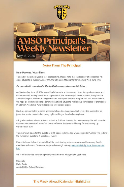 AMSO Principal's Weekly Newsletter