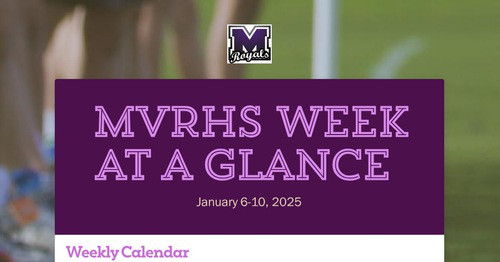 MVRHS Week at a Glance