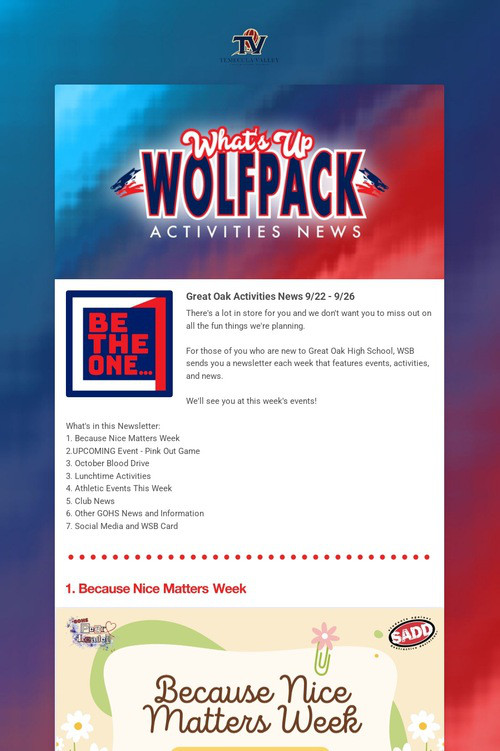 What's Up Wolfpack  9/22 - 9/26