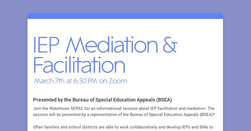 IEP Mediation & Facilitation