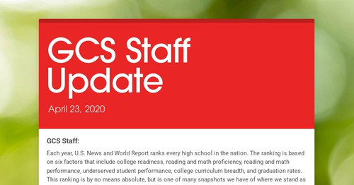 GCS Staff Update | Smore Newsletters