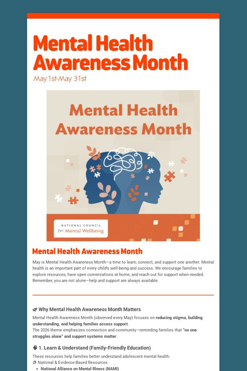 Mental Health Awareness Month
