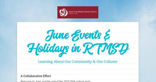 June Events & Holidays in RTMSD