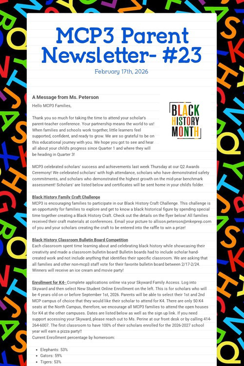 MCP3 Parent Newsletter- #23