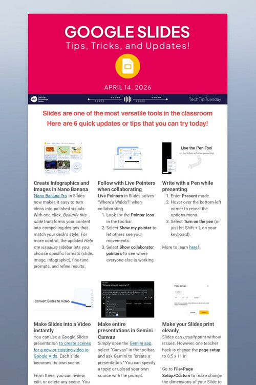 Slides Tips, Tricks, & Updates