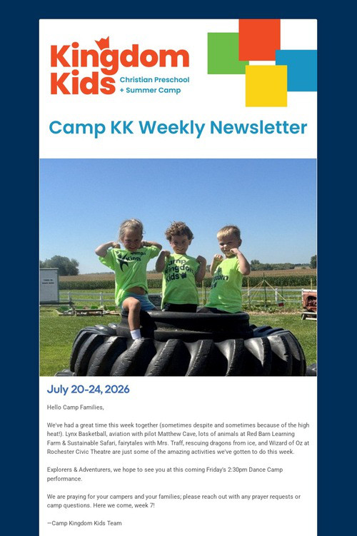 Camp Kingdom Kids: July 20-24