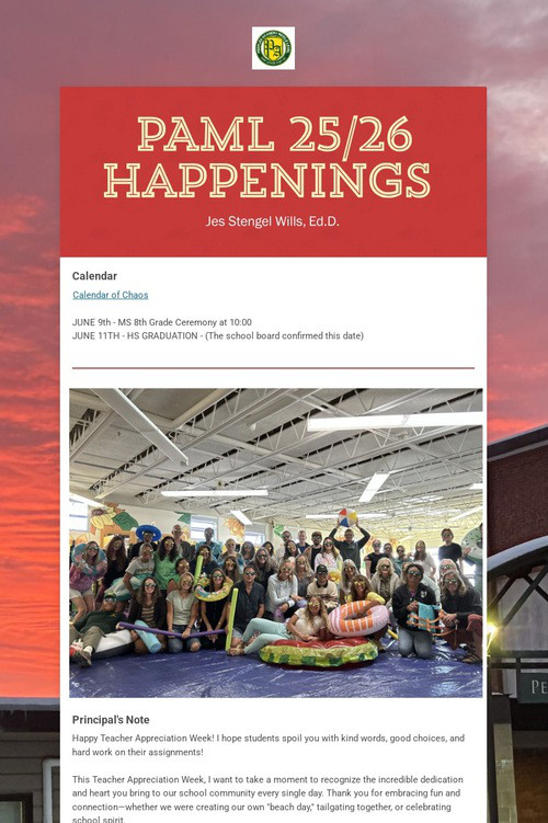 PAML 25/26 Happenings