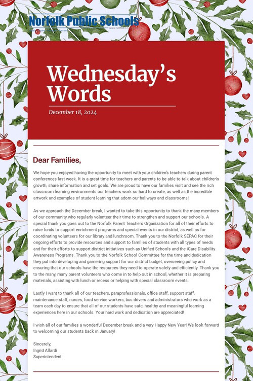 Wednesday's Words