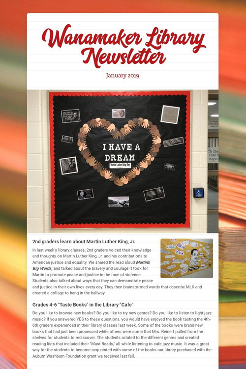 Wanamaker Library Newsletter