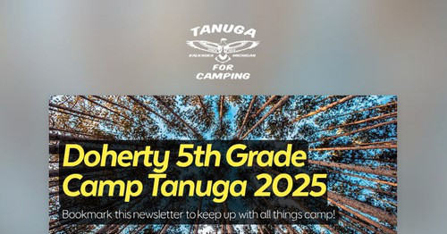 Doherty 5th Grade Camp Tanuga 2025