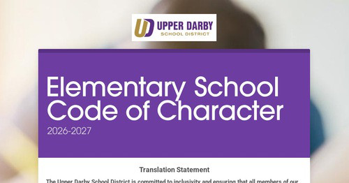Elementary School Code of Character