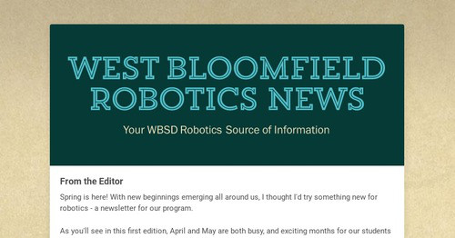 West Bloomfield Robotics News