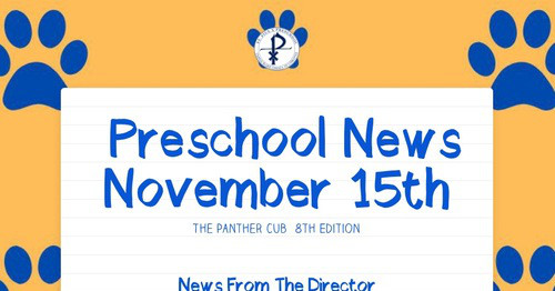 Preschool News November 15th