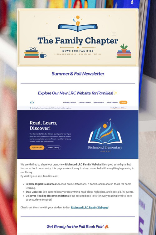 Richmond Family Fall Newsletter