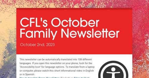 CFL's October Family Newsletter