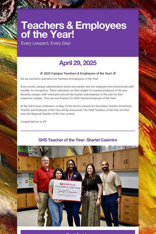 Teachers & Employees of the Year!