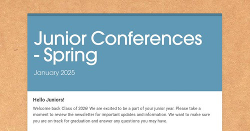 Junior Conferences - Spring