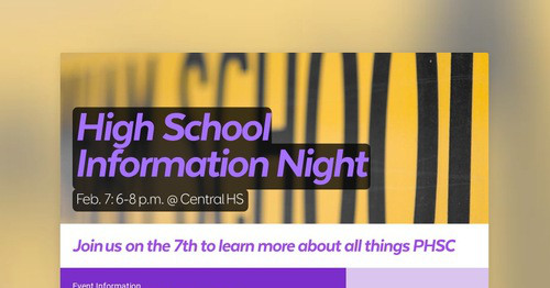 High School Information Night